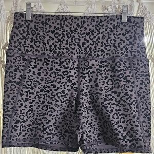 Evolution and Creation Black Leopard Print Bike Shorts